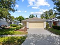 Charming single-story home with a well-manicured lawn and inviting curb appeal at 11363 Cocoa Beach Dr, Riverview, FL 33569