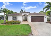 Charming single-story home with a well-manicured lawn and a two-car garage at 10112 Downey Ln, Tampa, FL 33626