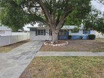 Charming single-story home featuring a large tree, tidy landscaping, and a cozy, inviting curb appeal at 5175 88Th N Ave, Pinellas Park, FL 33782