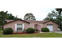 Charming single-story home with a well-manicured lawn and inviting curb appeal at 12488 Harper St, Spring Hill, FL 34609
