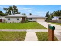 Charming single-story home featuring a well-maintained lawn and inviting curb appeal at 1813 Lakeview Dr, Brandon, FL 33511