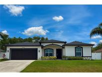 Charming single-Gathering home featuring a well-manicured lawn and a two-car garage at 4264 Michaler St, North Port, FL 34286