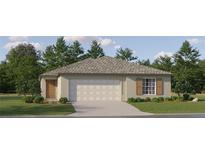 Charming single-story home featuring a two-car garage and a well-manicured lawn at 6496 Propel Run, New Port Richey, FL 34655