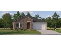 Charming single-story home with a stone facade, lush green lawn, and attached two-car garage at 7546 E 117Th Ln, Palmetto, FL 34221