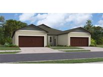 Charming single-story home featuring a dual-car garage and well-maintained front yard at 12707 Lily Quartz Loop, Parrish, FL 34219