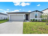 Charming single-story home featuring a well-maintained lawn and an attached two-car garage at 3146 Forrest Plum Ct, Zephyrhills, FL 33540