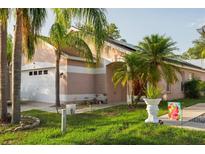 Charming single-Gathering home with a well-maintained lawn and beautiful palm trees, creating a tropical oasis at 814 Cape Cod Cir, Valrico, FL 33594