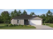 Charming single-story home with a well-manicured lawn and attached two-car garage at 5668 Red Kite Dr, Wimauma, FL 33598