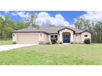 Charming single Gathering home with a 2-car garage and a well-manicured lawn at 11483 Poorwill Ave, Brooksville, FL 34614