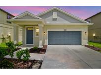 Charming single-Gathering home with a two-car garage and well-maintained front yard at 21284 Southern Charm Dr, Land O Lakes, FL 34637