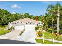 Charming single-story home featuring a well-manicured lawn and two-car garage at 12134 Tournament View Ave, New Port Richey, FL 34654