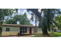 Cozy single-story home featuring yellow and green siding and mature trees at 2503 Elm St, Seffner, FL 33584
