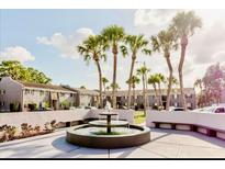 Beautiful community featuring a water fountain, palm trees, and well-maintained apartment buildings at 4030 Cortez Dr # C, Tampa, FL 33614