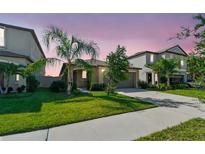 Charming single-story home boasts lush landscaping and a well-maintained lawn at 9437 Lemon Drop Loop, Sun City Center, FL 33573