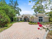 Stunning single-story home featuring a circular driveway and well-maintained landscaping at 713 Argyle Pl, Temple Terrace, FL 33617