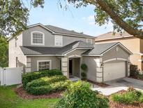 Charming two-story home with well-maintained landscaping and an attached two car garage at 11132 Creek Haven Dr, Riverview, FL 33569