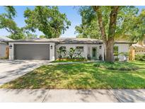 Charming single-story home featuring a well-manicured lawn and a two-car garage at 1313 W Carissa Ct, Tampa, FL 33604