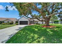 Charming home featuring a well-maintained lawn, mature tree, and a two-car garage at 916 48Th Street E Dr, Bradenton, FL 34208