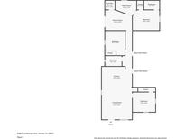 Layout of the floor plan showcasing the bedrooms, bathrooms, living room, and kitchen at 2108 E Linebaugh Ave, Tampa, FL 33612