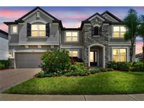 Charming two-story home with stone accents and well-maintained landscaping at 11002 Sundrift Dr, Tampa, FL 33647