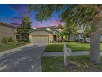 Charming single-Gathering home boasting a well-maintained lawn and mature trees in a peaceful neighborhood at 4735 Red Pine Way, Wesley Chapel, FL 33545