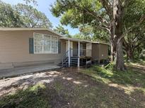 Cozy home featuring a front porch and ample natural shade from mature trees at 12319 Memorial Hwy, Tampa, FL 33635