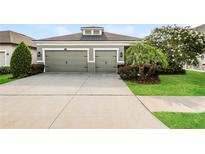 Charming home featuring an attached two-car garage, landscaped yard, and welcoming curb appeal at 13408 Nimble Minke # 155E, Riverview, FL 33579