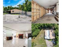 Collage of home's exterior, a basement, living room, and an aerial view at 9910 Jerome Dr, New Port Richey, FL 34654