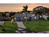 Charming single-story home with a well-manicured lawn and mature palm trees, creating a tropical oasis at 105 12Th Sw St, Ruskin, FL 33570