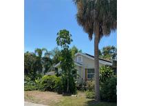 Charming home with tropical landscaping, mature palm trees, and lush greenery at 1420 36Th N Ave, St Petersburg, FL 33704
