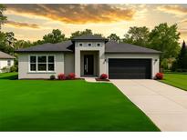 Charming single-story home featuring a modern design, well-manicured lawn, and a convenient two-car garage at 5352 Lowell Ave, Spring Hill, FL 34609