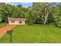 One-story house with orange driveway and large yard at 33466 Westwood Dr Dr, Ridge Manor, FL 33523