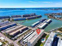 Aerial view of waterfront community with building highlighted at 2960 59Th S St # 310, Gulfport, FL 33707