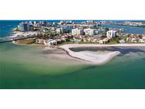 Aerial view of beachfront property with private beach access at 830 S Gulfview Blvd # 305, Clearwater Beach, FL 33767