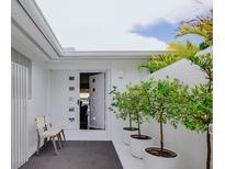 Bright entrance with white walls, an open door and some green plants in white pots, creating a fresh and inviting welcome at 440 64Th Ave, St Pete Beach, FL 33706