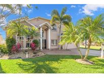 Two story house with palm trees and manicured lawn at 41 Cypress Dr, Palm Harbor, FL 34684