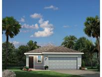 One-story home with a two-car garage and landscaped front yard at 4636 Spire Run, Lakewood Ranch, FL 34211