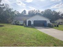 Ranch-style home with attached garage and large yard at 12266 Birch St, Brooksville, FL 34613