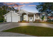 Charming single-story home with well-maintained landscaping, two-car garage, and inviting entrance at 1249 Mazarion Pl, Trinity, FL 34655