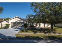 Single-story house with attached garage and well-maintained lawn at 4554 Whitetail Ln, New Port Richey, FL 34653