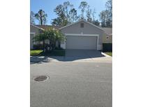 One-story house with attached garage,palm tree, and driveway at 7221 Cleopatra Dr, Land O Lakes, FL 34637
