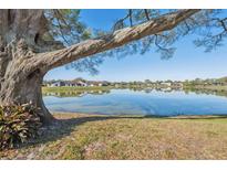 Lush greenery and a serene lake view enhance this property's backyard at 7414 Heather Walk Dr, Weeki Wachee, FL 34613
