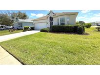 Well-maintained home exterior with lush green lawn and mature landscaping adding to its curb appeal at 11204 Clear Oak Cir, New Port Richey, FL 34654