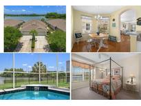 Collage of home images featuring the dining room, exterior, and bedroom views at 9819 Bridgeton Dr, Tampa, FL 33626