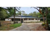 A single-story home with mature trees and a long driveway at 17932 Wendy Sue Ave, Hudson, FL 34667