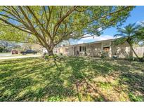 Charming home with a large tree providing shade and curb appeal at 7353 Banner St, New Port Richey, FL 34653