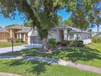 Charming single-story home featuring well-manicured lawn and mature trees in a desirable community at 18109 Tiverton Ct, Hudson, FL 34667