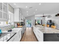 Spacious kitchen with island and stainless appliances at 14105 Agua Clara Dr, Hudson, FL 34667