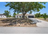 Charming single-story home featuring a well-maintained lawn and mature tree, offering shade and curb appeal at 13098 Hanley Dr, Spring Hill, FL 34609