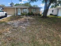 Cozy one story home with tan siding, large front yard, and mature trees at 4534 Irene Loop, New Port Richey, FL 34652